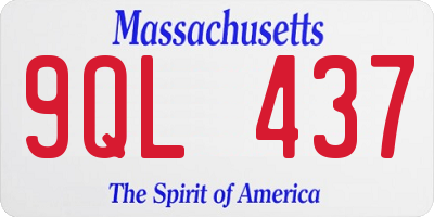 MA license plate 9QL437