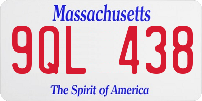 MA license plate 9QL438