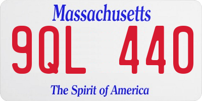MA license plate 9QL440