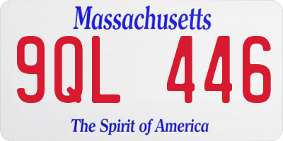 MA license plate 9QL446