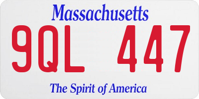 MA license plate 9QL447