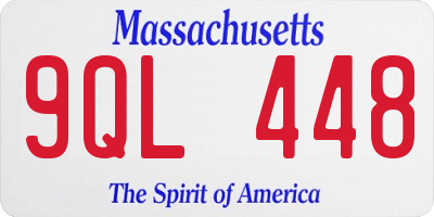 MA license plate 9QL448