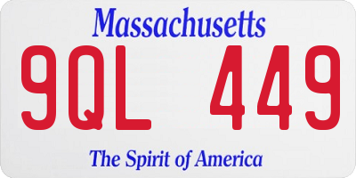 MA license plate 9QL449