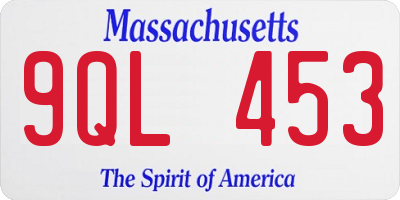 MA license plate 9QL453