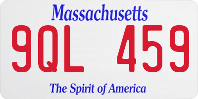 MA license plate 9QL459