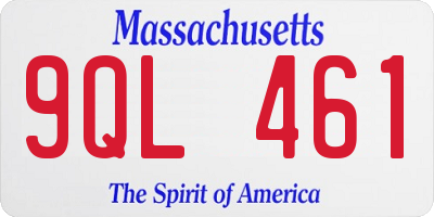 MA license plate 9QL461