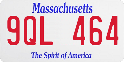 MA license plate 9QL464