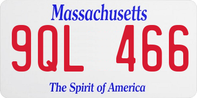 MA license plate 9QL466