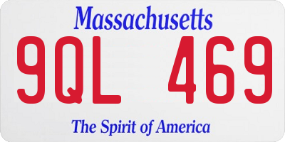 MA license plate 9QL469