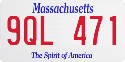 MA license plate 9QL471