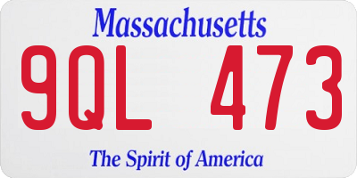 MA license plate 9QL473