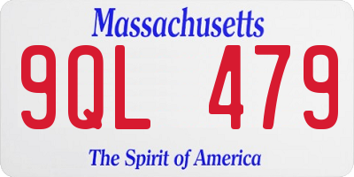 MA license plate 9QL479