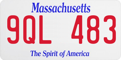 MA license plate 9QL483