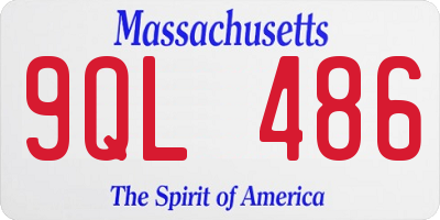 MA license plate 9QL486