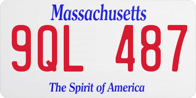 MA license plate 9QL487