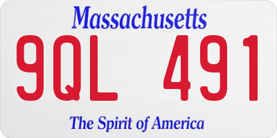 MA license plate 9QL491