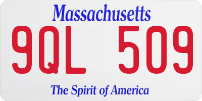 MA license plate 9QL509