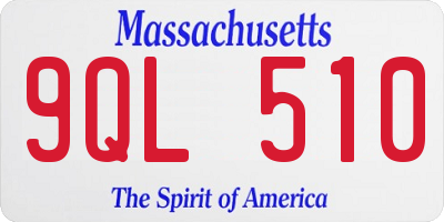 MA license plate 9QL510