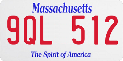 MA license plate 9QL512