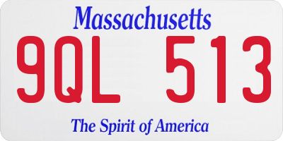 MA license plate 9QL513