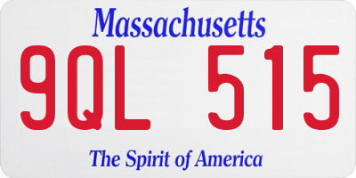 MA license plate 9QL515