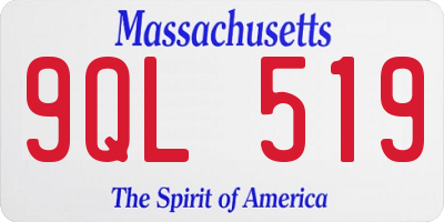 MA license plate 9QL519