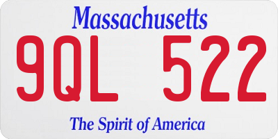 MA license plate 9QL522