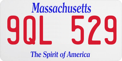 MA license plate 9QL529