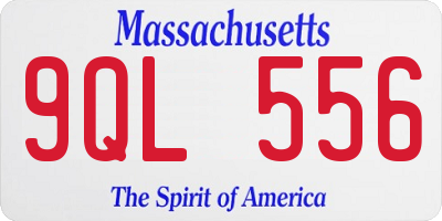 MA license plate 9QL556