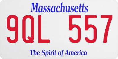 MA license plate 9QL557