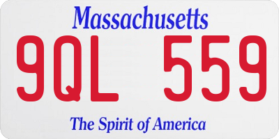 MA license plate 9QL559