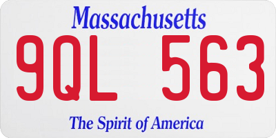 MA license plate 9QL563