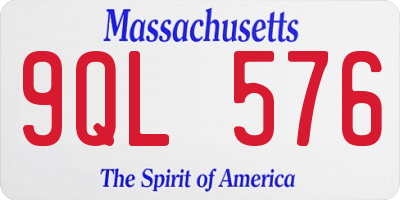 MA license plate 9QL576