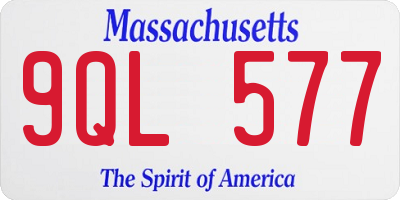 MA license plate 9QL577