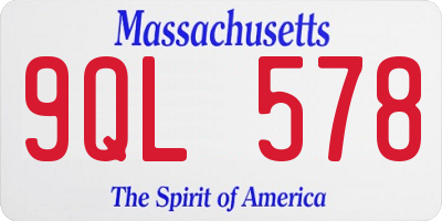 MA license plate 9QL578