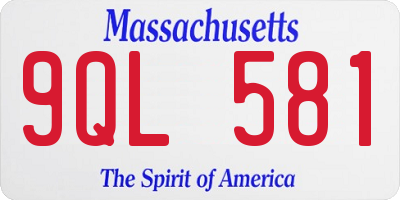 MA license plate 9QL581