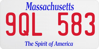 MA license plate 9QL583