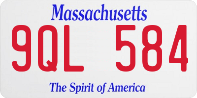 MA license plate 9QL584
