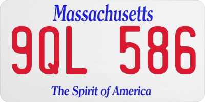 MA license plate 9QL586