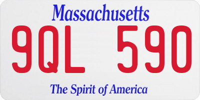 MA license plate 9QL590