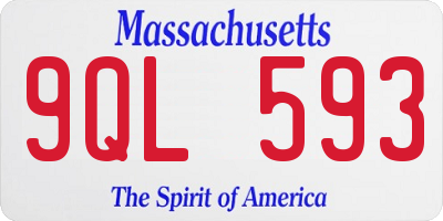 MA license plate 9QL593