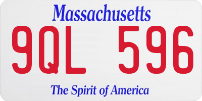 MA license plate 9QL596