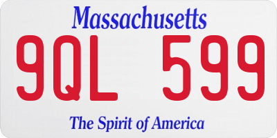 MA license plate 9QL599
