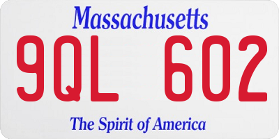 MA license plate 9QL602