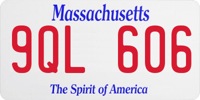 MA license plate 9QL606