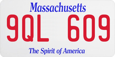 MA license plate 9QL609