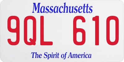 MA license plate 9QL610