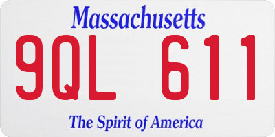MA license plate 9QL611
