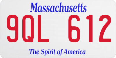 MA license plate 9QL612