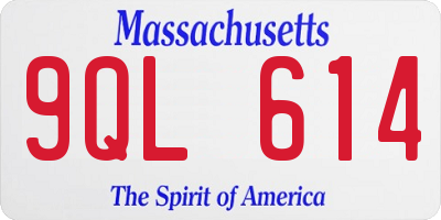 MA license plate 9QL614
